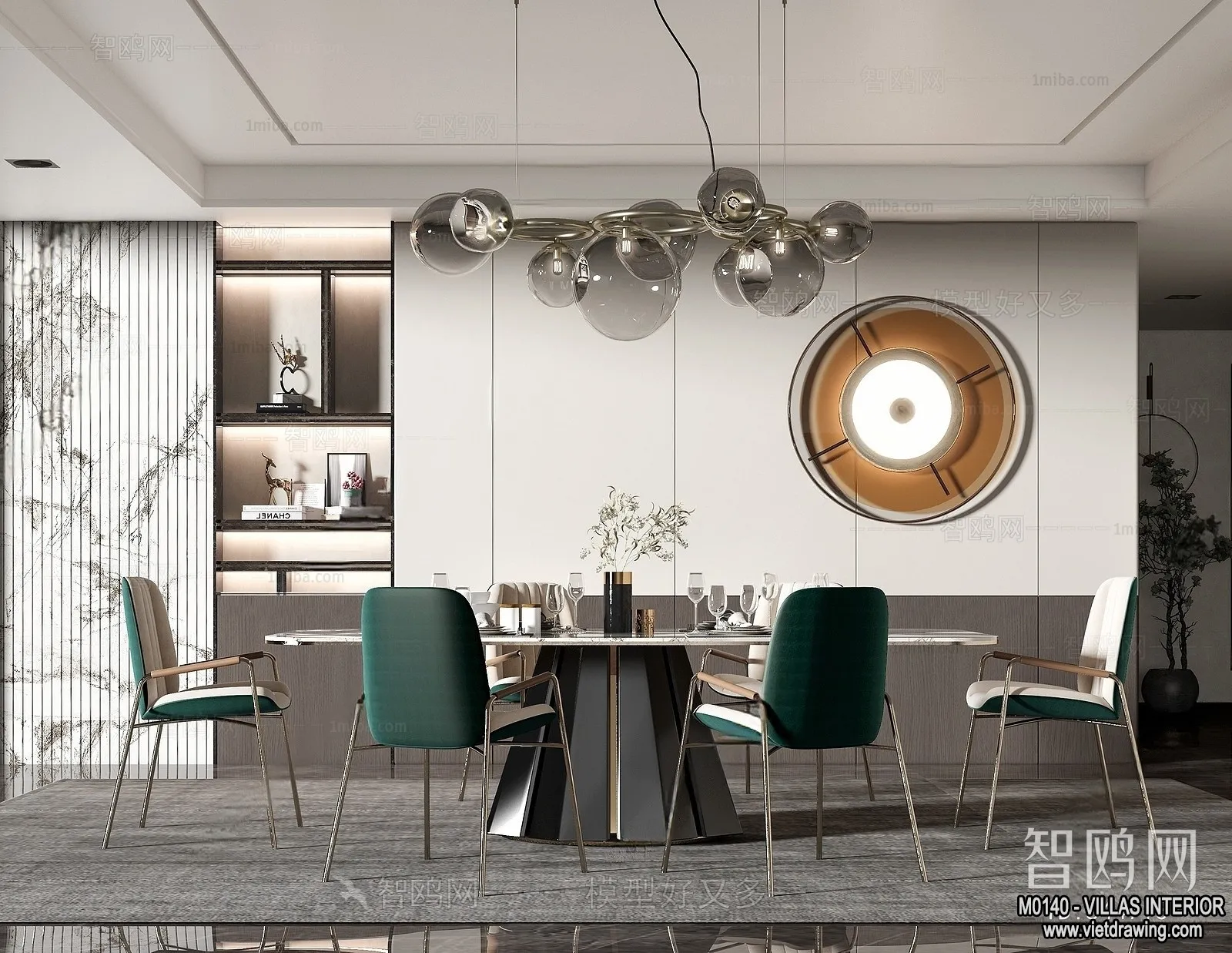 Dining Room – Villas 3D Interior Scene – 3D Models – 185