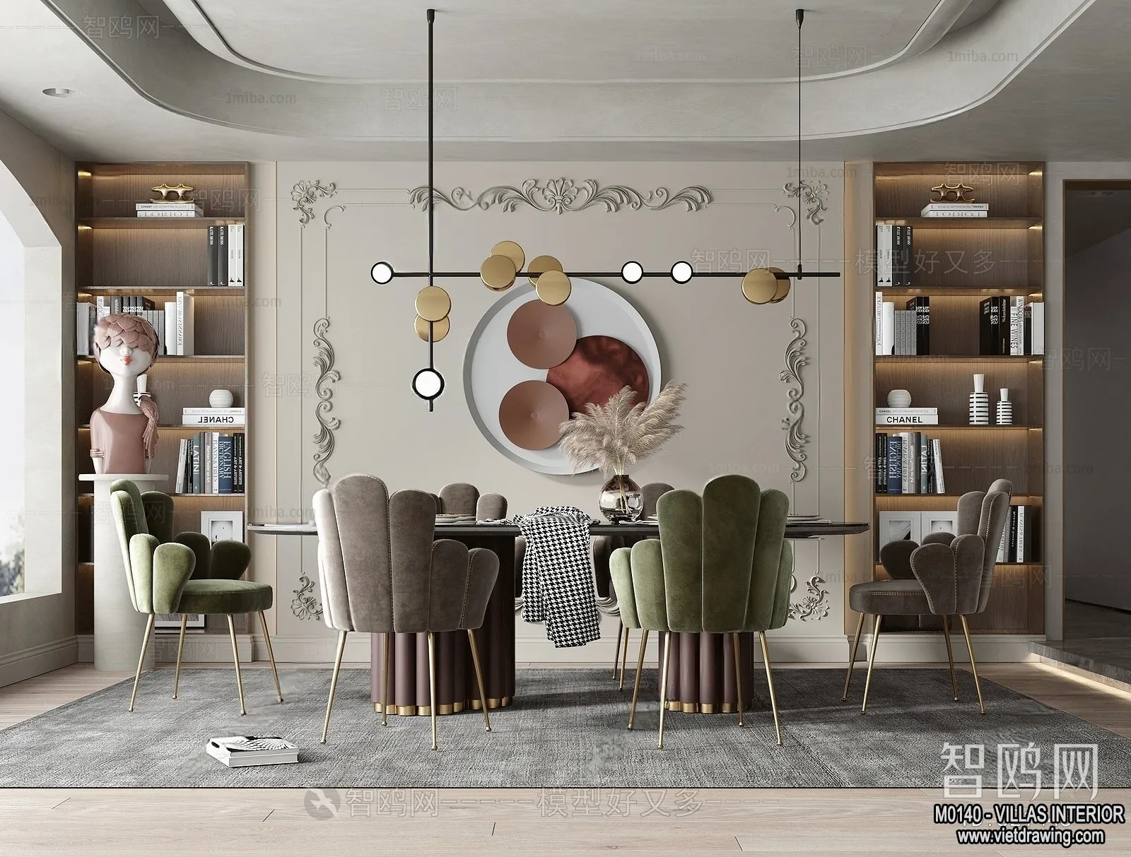 Dining Room – Villas 3D Interior Scene – 3D Models – 196