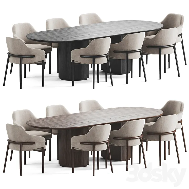 Dining Set 01 3DS Max Model