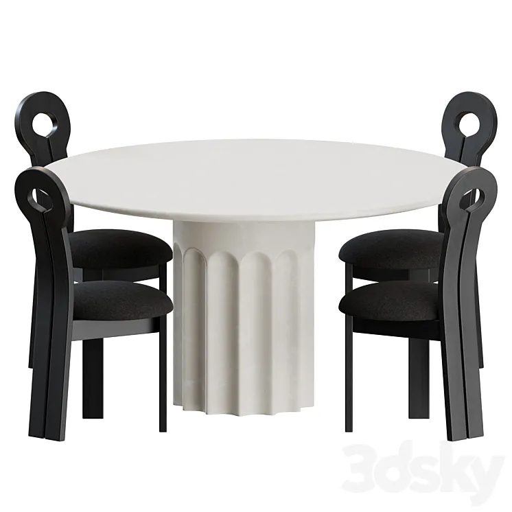 Dining Set 01 by Lulu and Georgia 3DS Max Model
