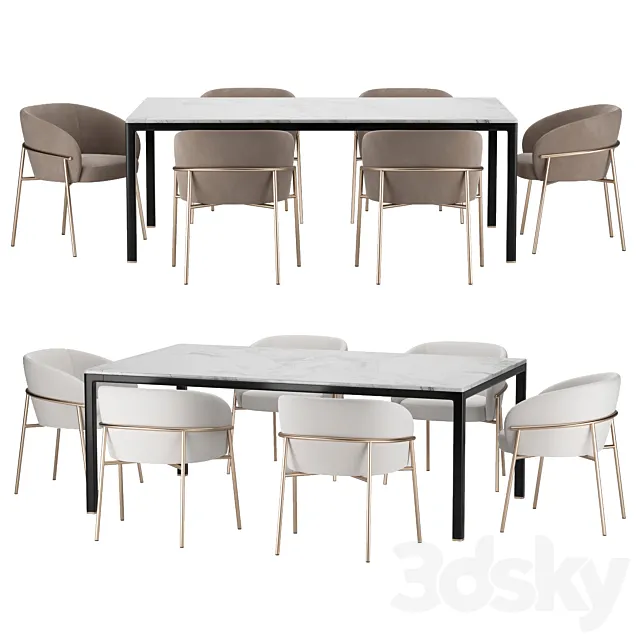 Dining set 014 Rimo chair 3ds Max