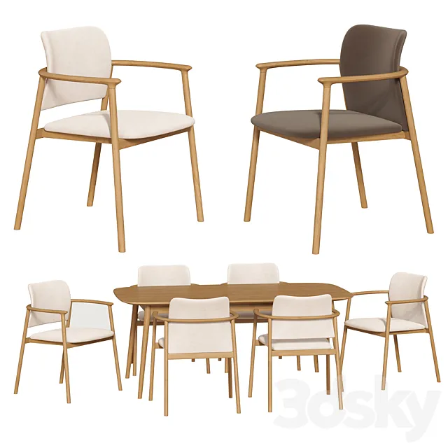 Dining set 027 Lord chair 3ds Max