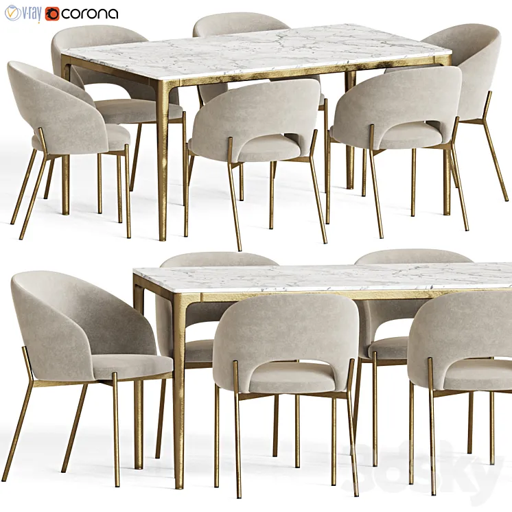Dining Set 116 3DS Max Model