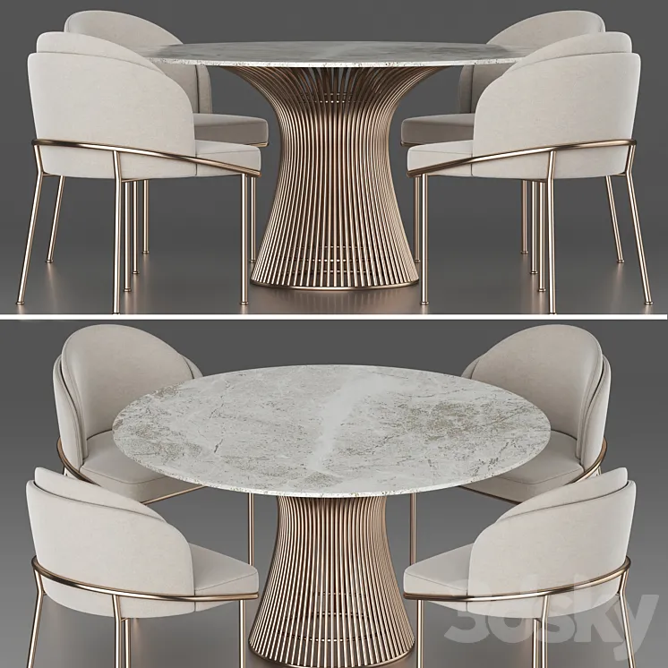 Dining set 14 3DS Max Model