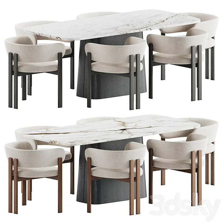 Dining Set 18 3DS Max Model