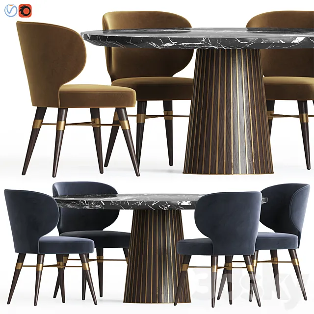 Dining Set 18 3DSMax File