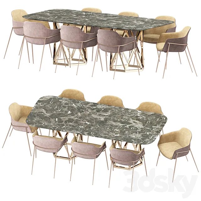 Dining set 3DS Max Model