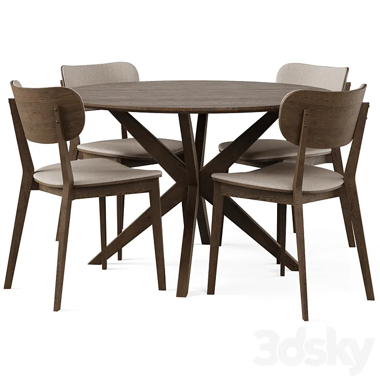 Dining Set 5 by Rowico Home 3DS Max Model