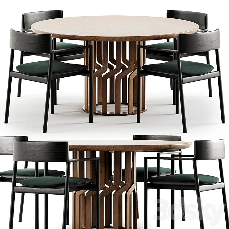 Dining Set 54 3DS Max Model