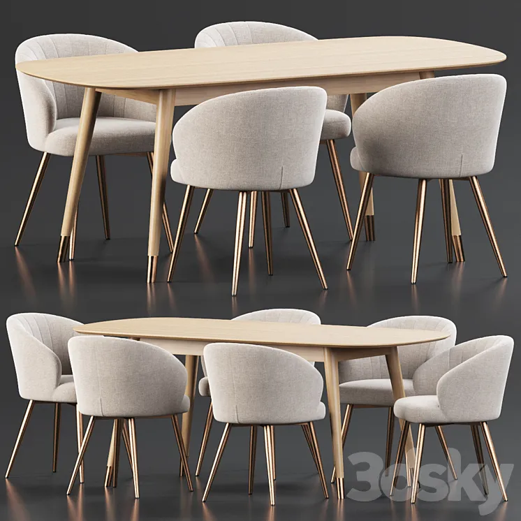 Dining Set 85 3DS Max Model