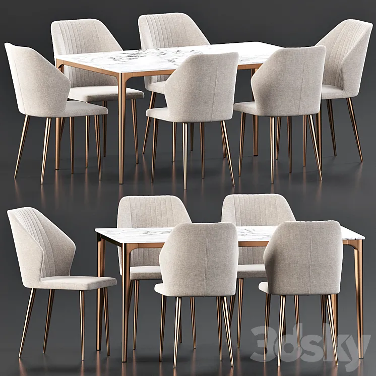 Dining Set 87 3DS Max Model