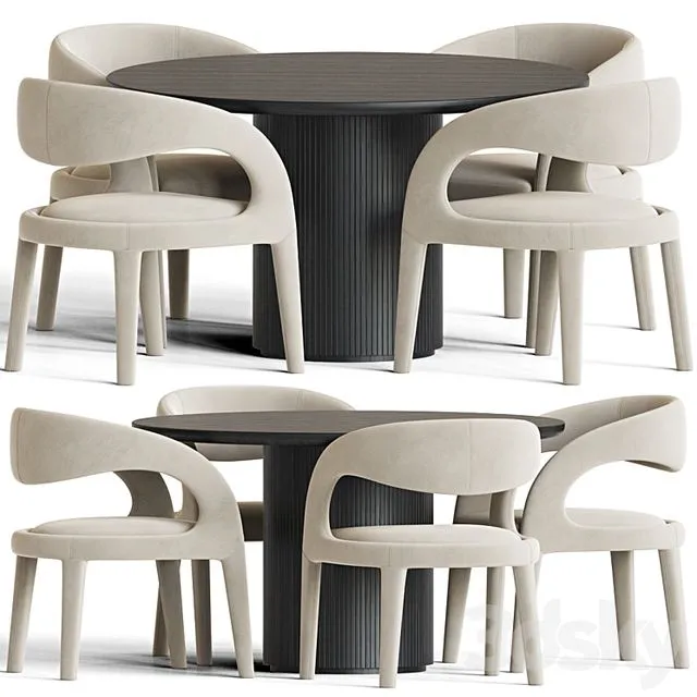 Dining Set 97 (table with chairs) 3dsMax Model