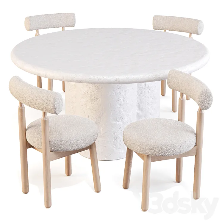 Dining Set: Lulu and Georgia (Sol Table and Ross Chairs) 3DS Max Model