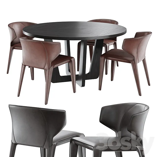 Dining set natuzzi clio chair circus table 3DSMax File