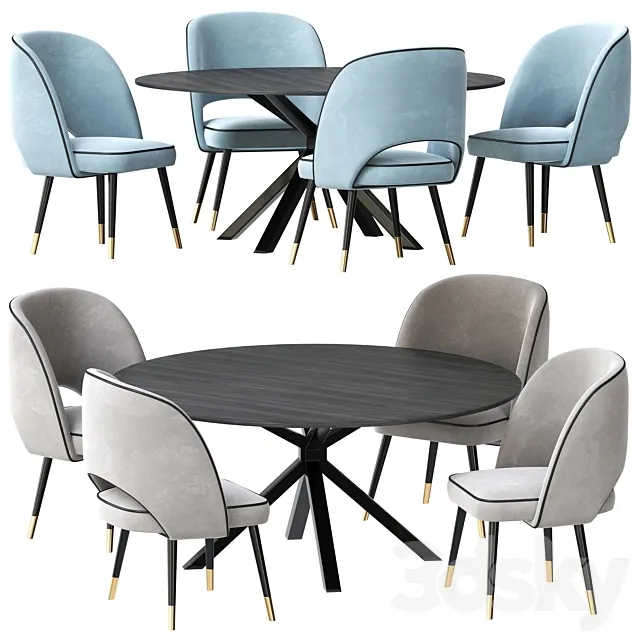 Dining set Ralf table Cliff chair 3ds Max