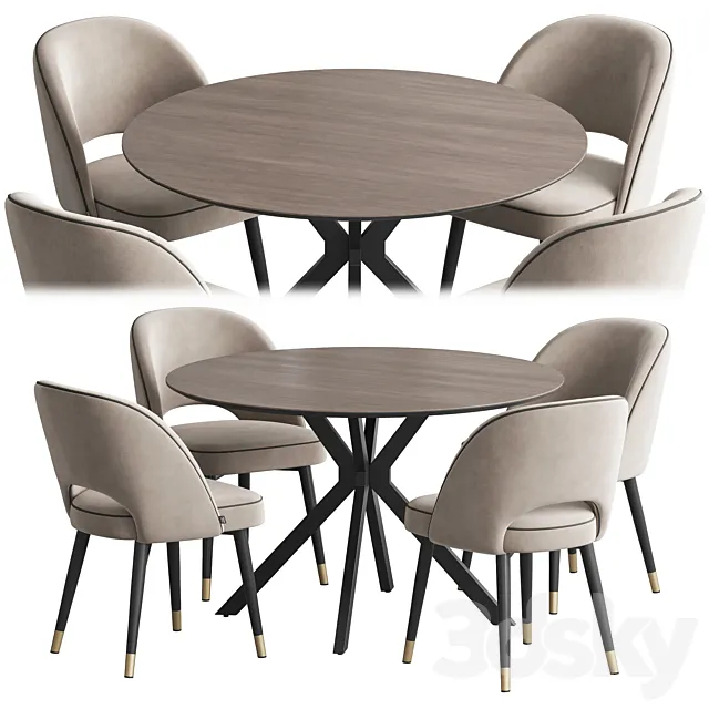 Dining set Ralf table Cliff chair 3DSMax File
