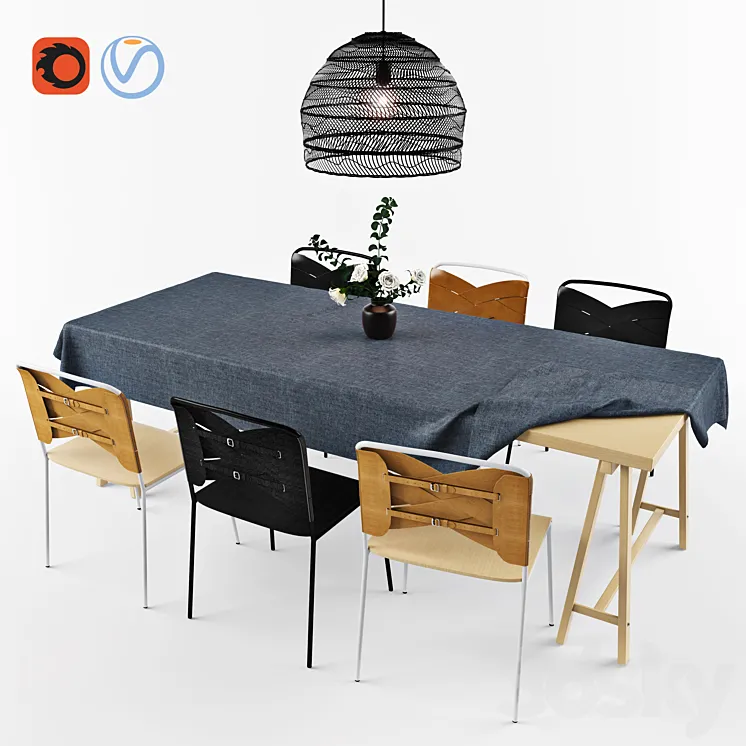 Dining Set – Torso Chair 3DS Max