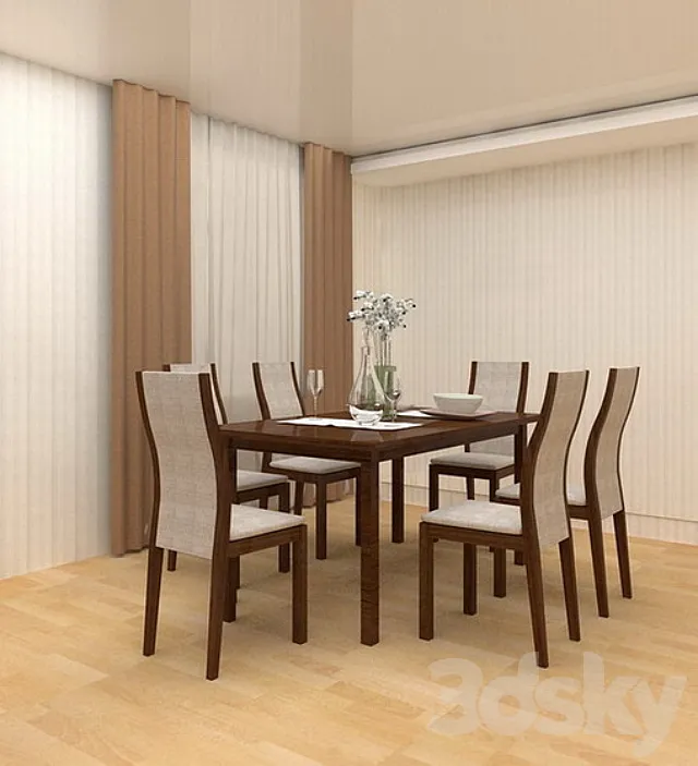 Dining table 3DS Max Model