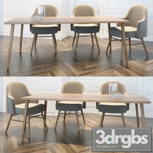 Dining Table and Chairs 02 3dsmax Download