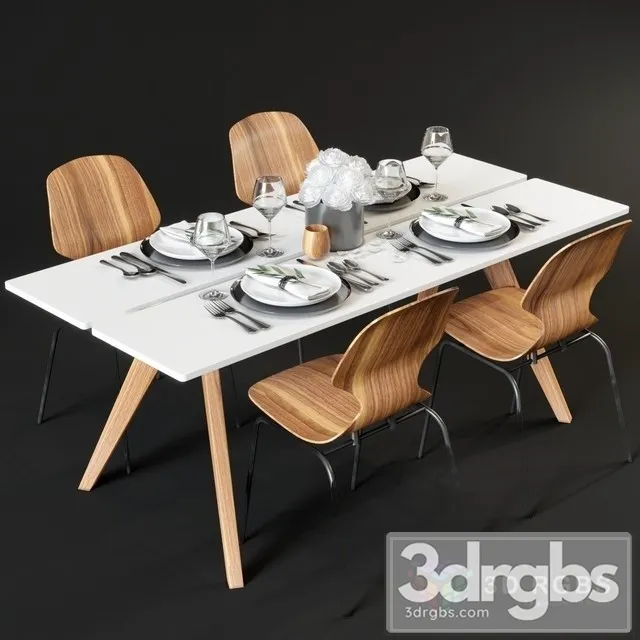 Dining Table and Chairs Boconcept Adelaide Florence 3dsmax Download