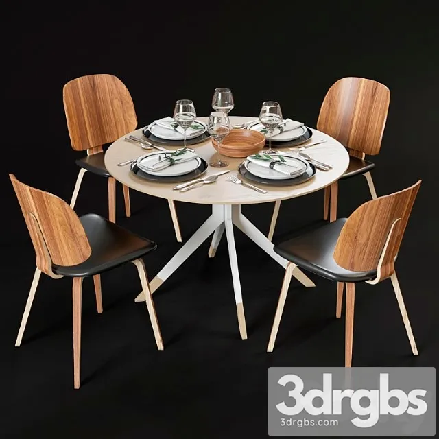 Dining table and chairs boconcept billund and aarhus 2 3dsmax Download
