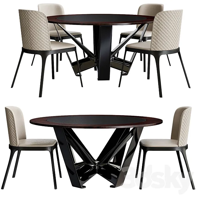 Dining table Cattelan Italia Milano Skorpio Round Ker-Wood 3DS Max Model