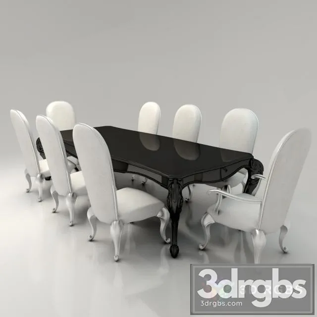 Dining Table Chears Belloni 01 3dsmax Download