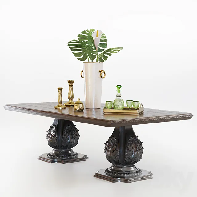 Dining table Chelini Art.1145 + 6016 3ds Max