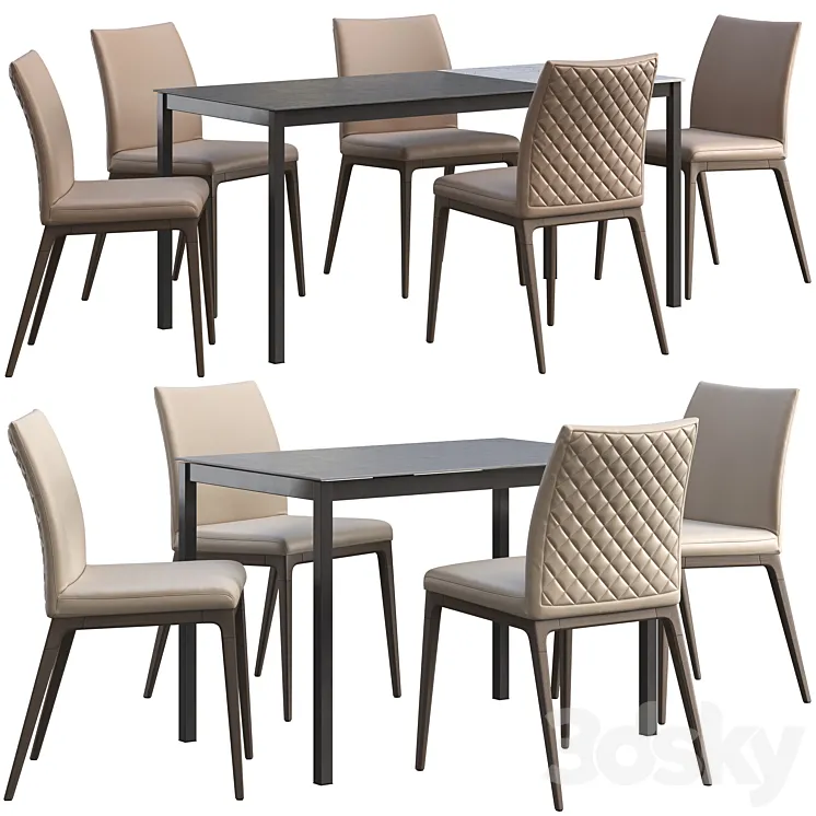 Dining table Connubia Snap + chair Romatti Soprano 3DS Max