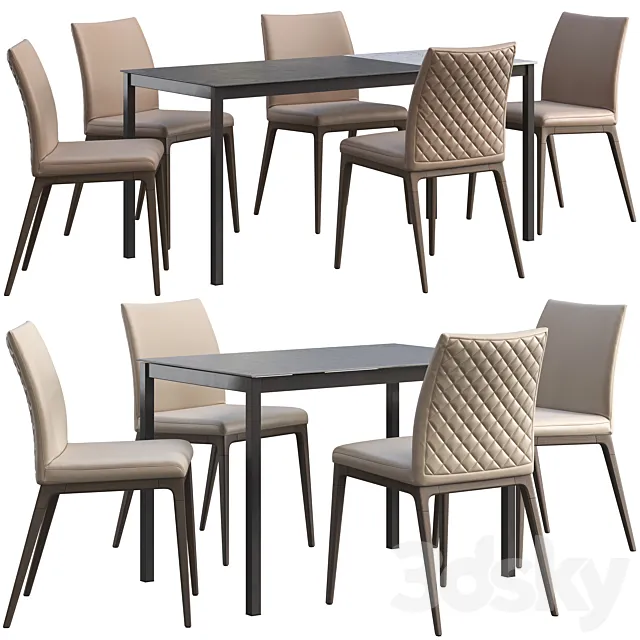 Dining table Connubia Snap + chair Romatti Soprano 3DSMax File