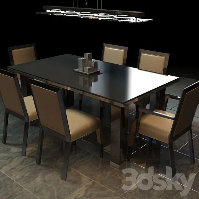 dining table from Salon 3DS Max Model