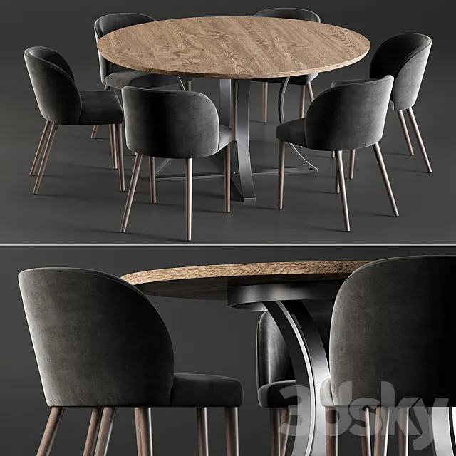 Dining Table Gage And Chair Camilie 3DSMax File