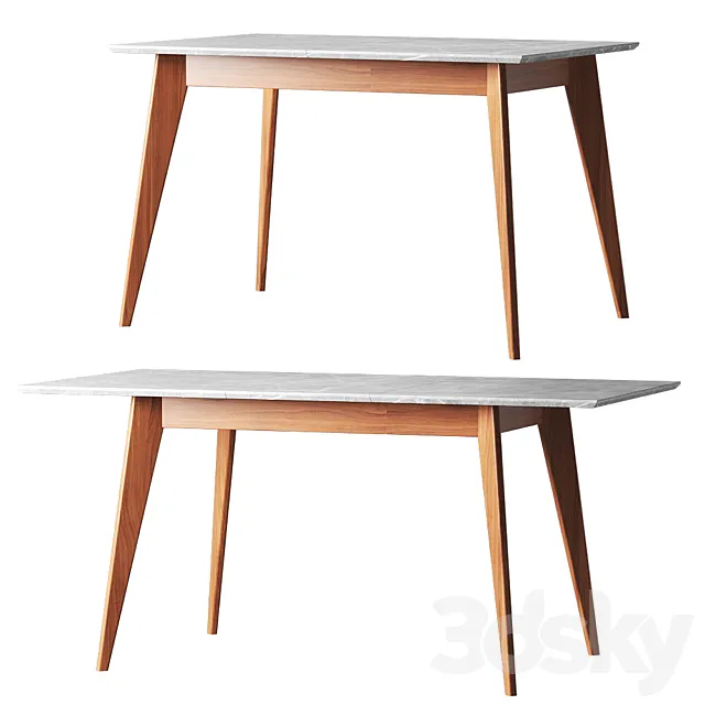 Dining table gray-marble 120-160 cm R-Home 3ds Max