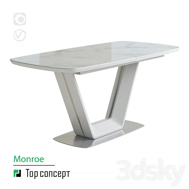 Dining table Monroe. extendable (160 + 40 cm) 3DSMax File