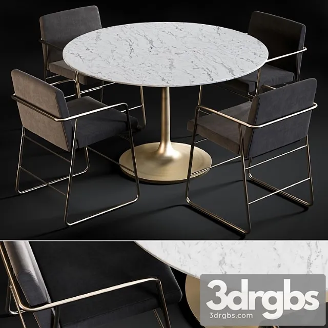 Dining table nero & chair rouka 2 3dsmax Download