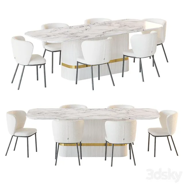 Dining table OSBORNE and chair Ciselia 3dsMax Model