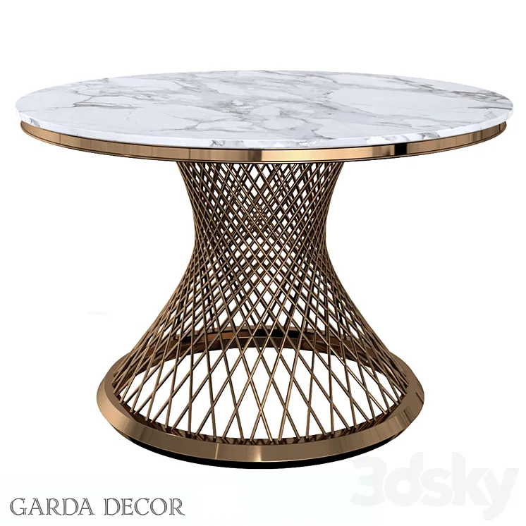Dining Table Round Artificial Marble \/ GOLD 76AR-DT805 Garda Decor 3DS Max