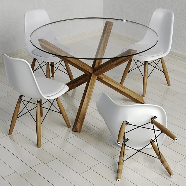 Dining table “Saskia” and chair “Eiffel” 3DSMax File