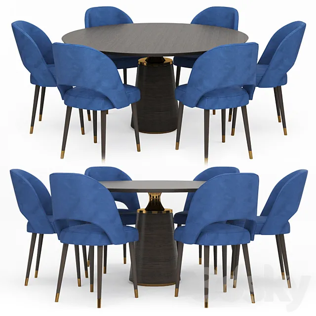 Dining table set 007 3ds Max