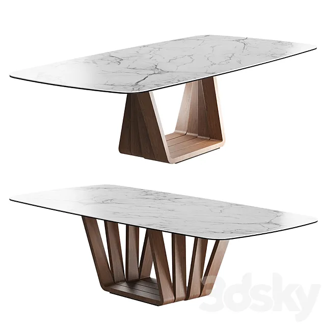 Dining table with marble top 3DSMax File