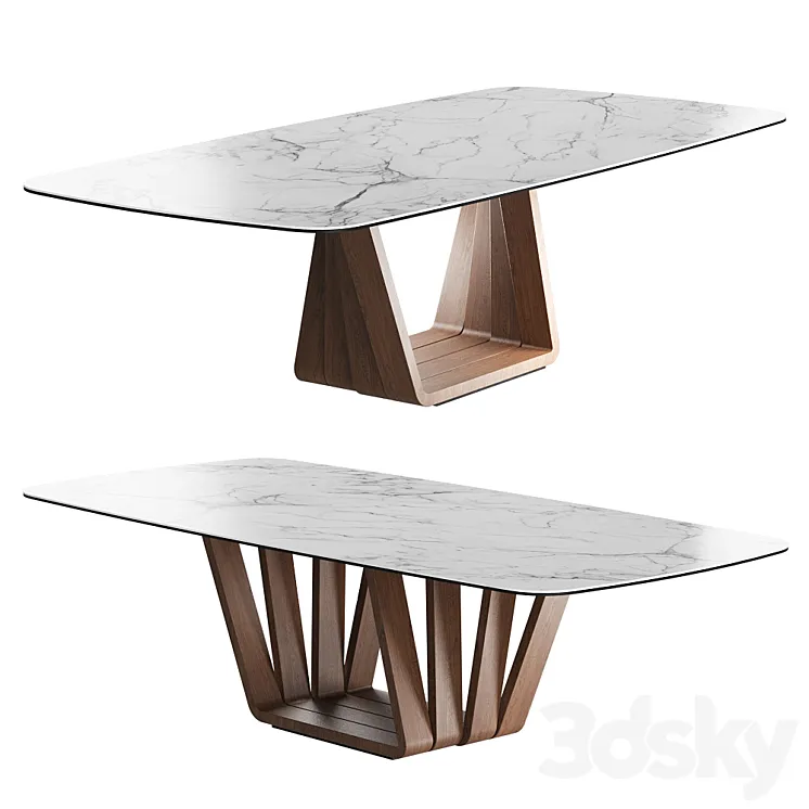 Dining table with marble top 3DS Max Model