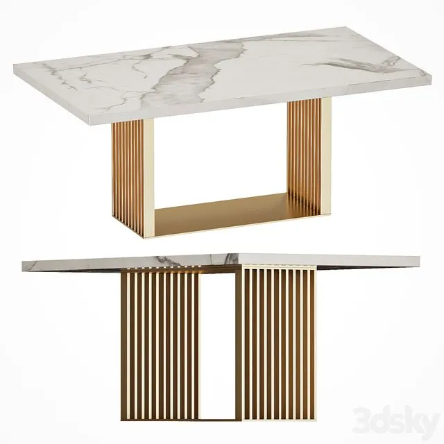 Dining table with marble top Linkoln Cazarina 3dsMax Model