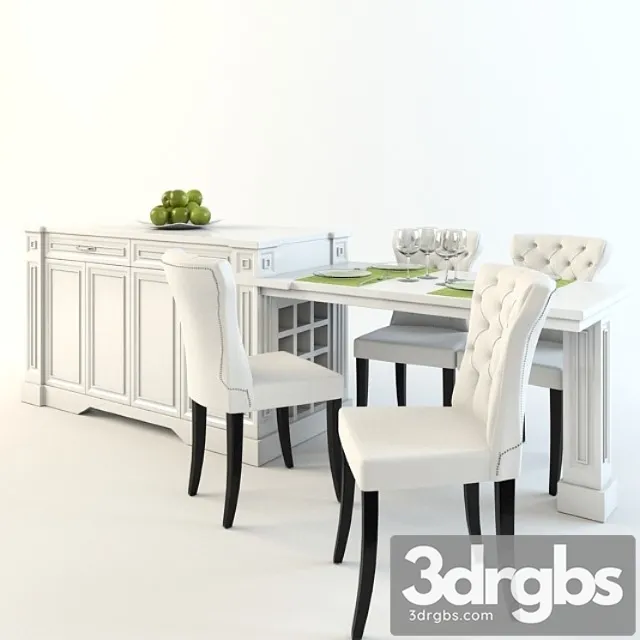 Dining Table With Table And Island 3dsmax Download
