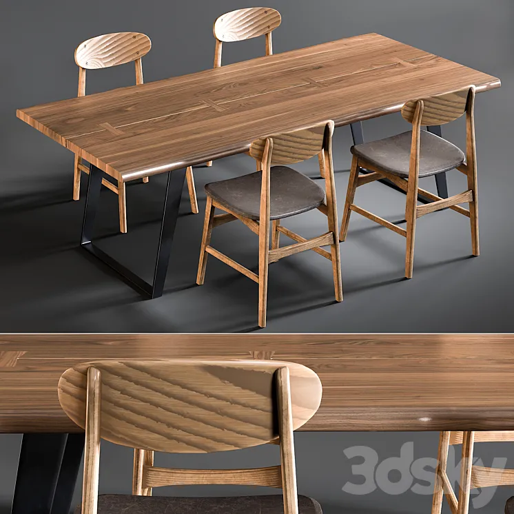 Dining Table Yukon & Chair Vernon 3DS Max