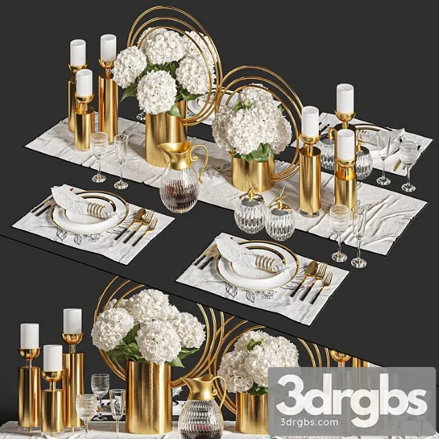 Dinner Table Set 01 3dsmax Download