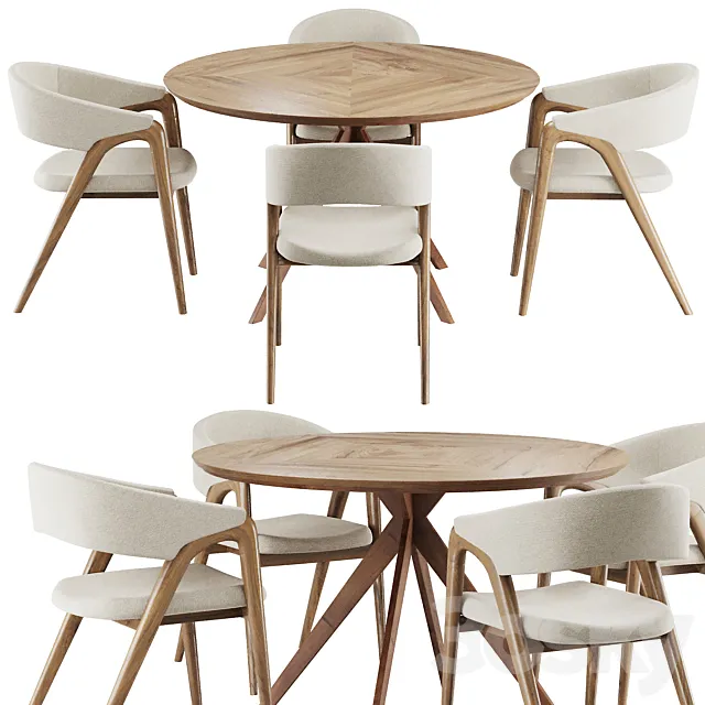 Dinning chair and table set3 3ds Max