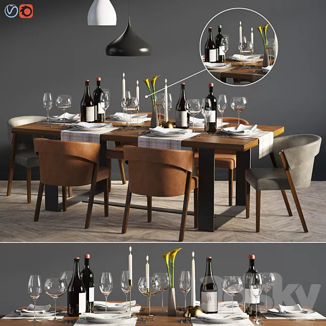 Dinning Set 04 3DS Max Model