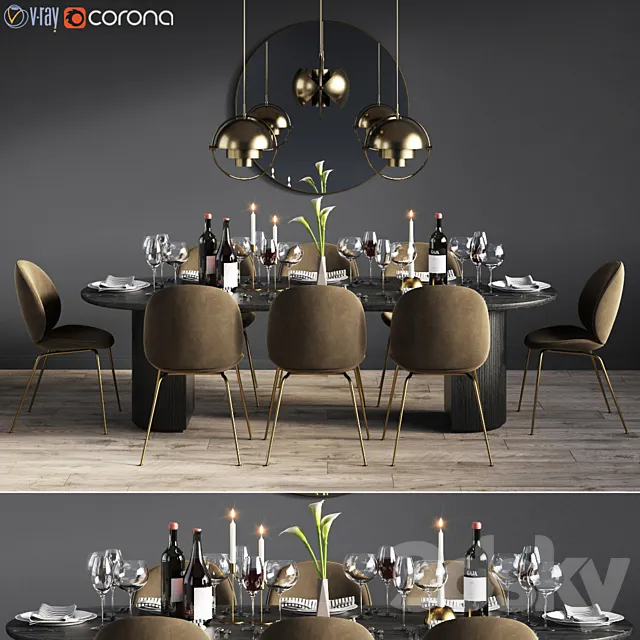 Dinning Set 08 3ds Max
