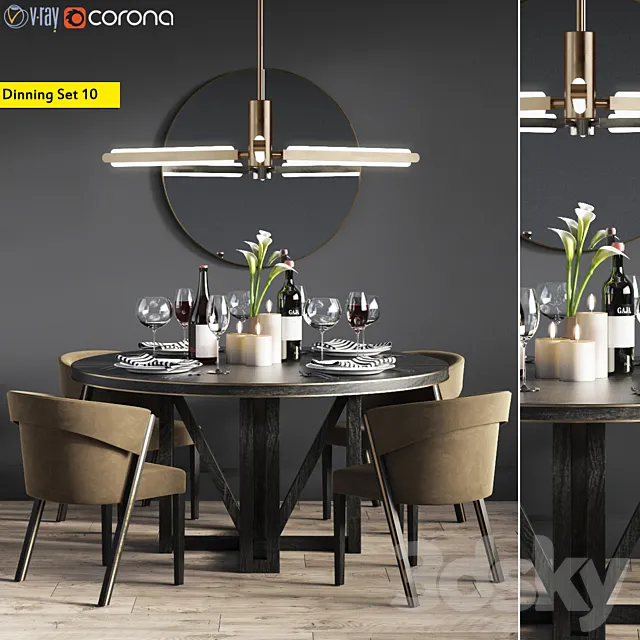 Dinning Set 10 3DSMax File