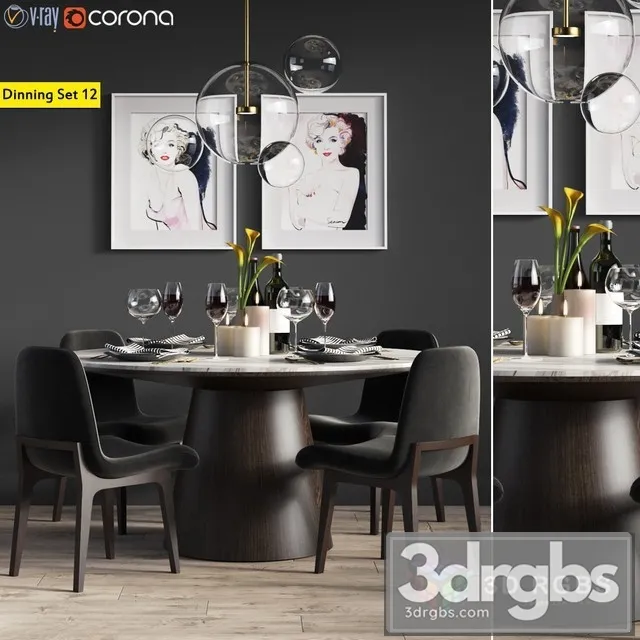 Dinning Set 12 3dsmax Download